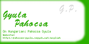 gyula pahocsa business card